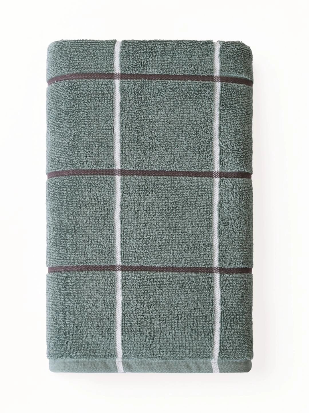 RANGOLI Green & White 1 Cotton 550 GSM Bath Towel-image-32