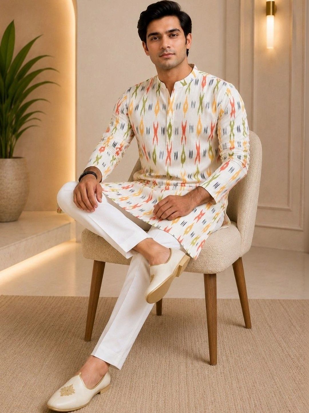 VASTRA BY LARA Men Ethnic Motifs Printed Regular Kurta with Trousers-picture-40