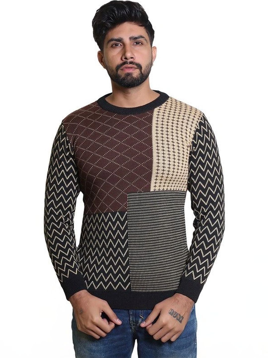 Grand Line Men Colourblocked Pullover-picture-39