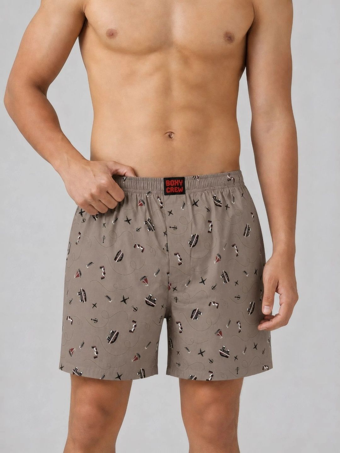 Boxy Crew Mid-Rise Printed Pure Cotton Inner-Elasticated Boxers-picture-28