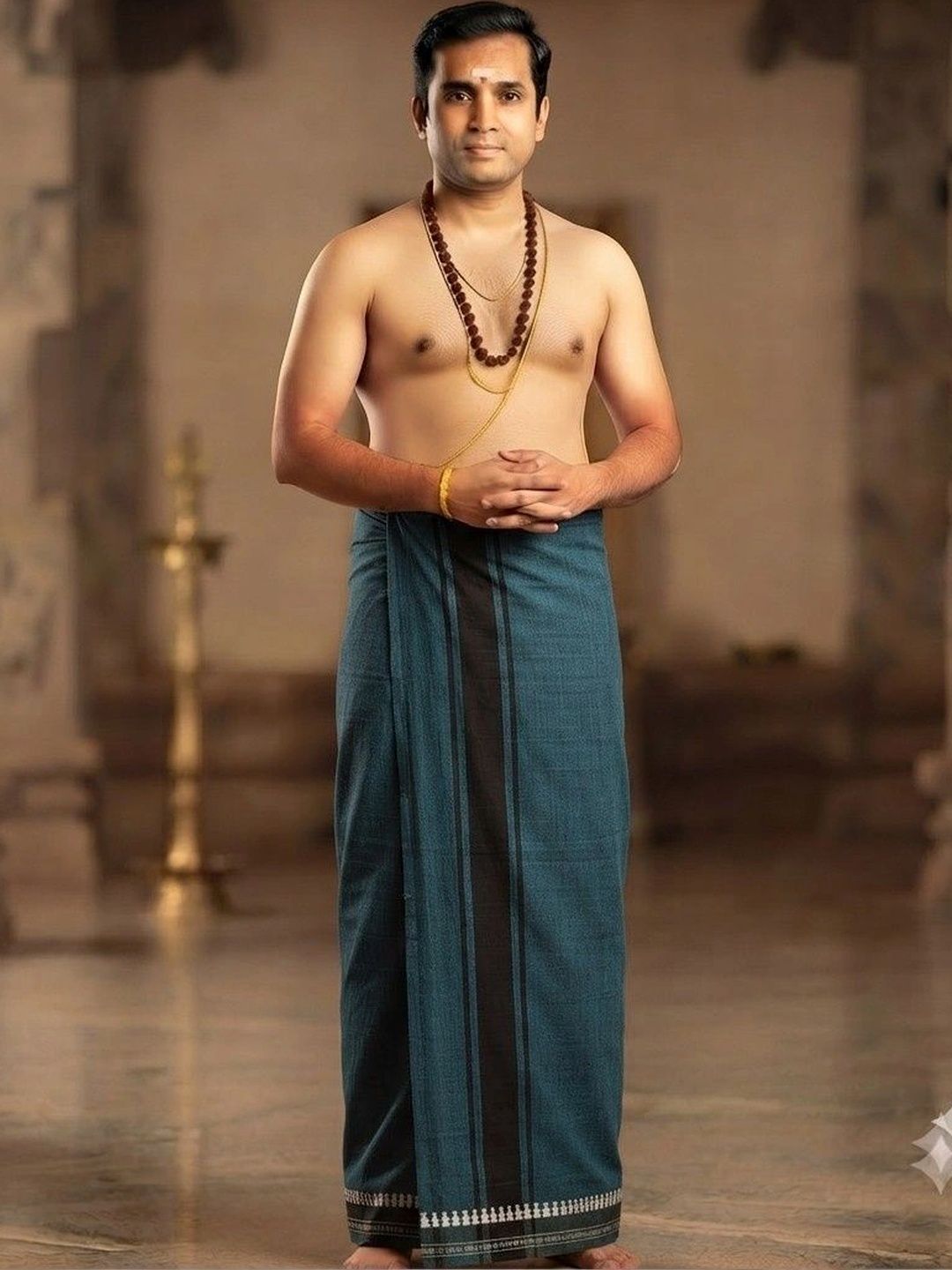 Tharunsha Elite Men Striped Cotton Dhoti Dhotis-picture-38