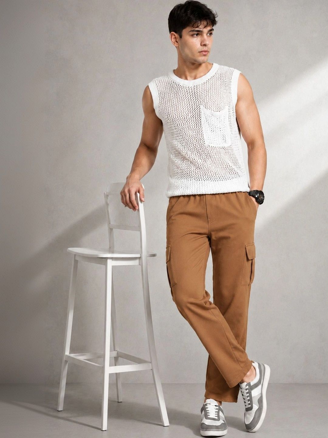 R.Code by The Roadster Life Co. Men Smart Trousers-picture-17