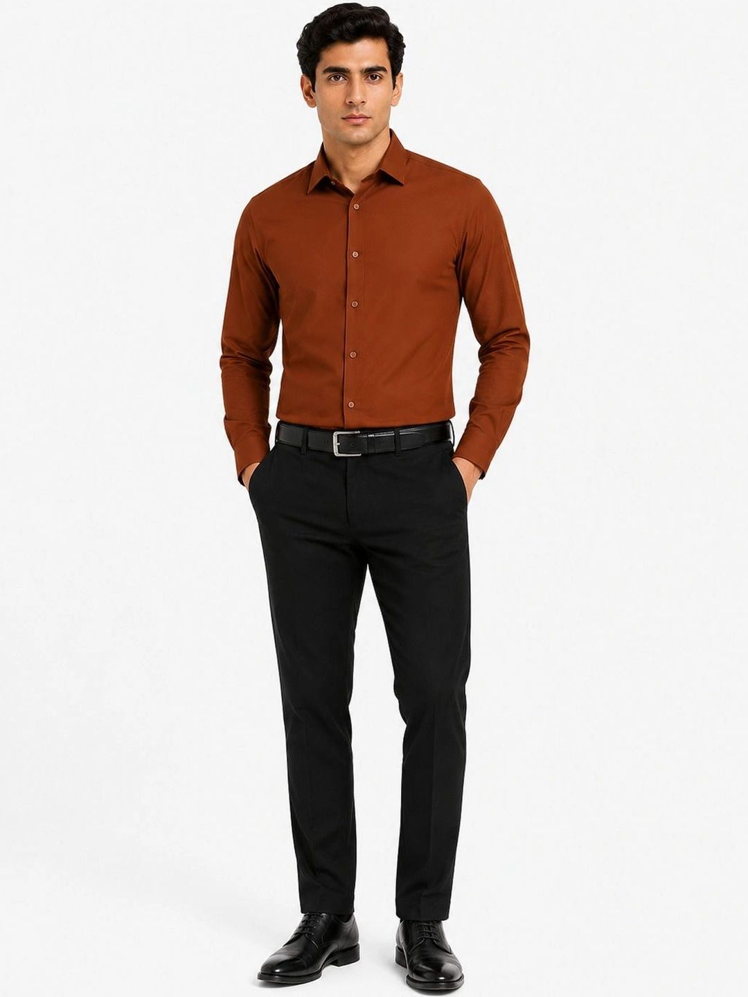 HERE&NOW Men Classic Spread Collar Formal Shirt-picture-42