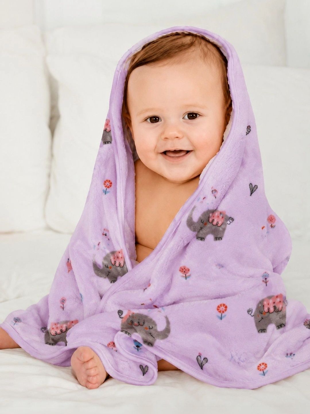 Thelittlebunny Purple 1 Printed Terry Cotton 300 GSM Bath Towel-picture-31