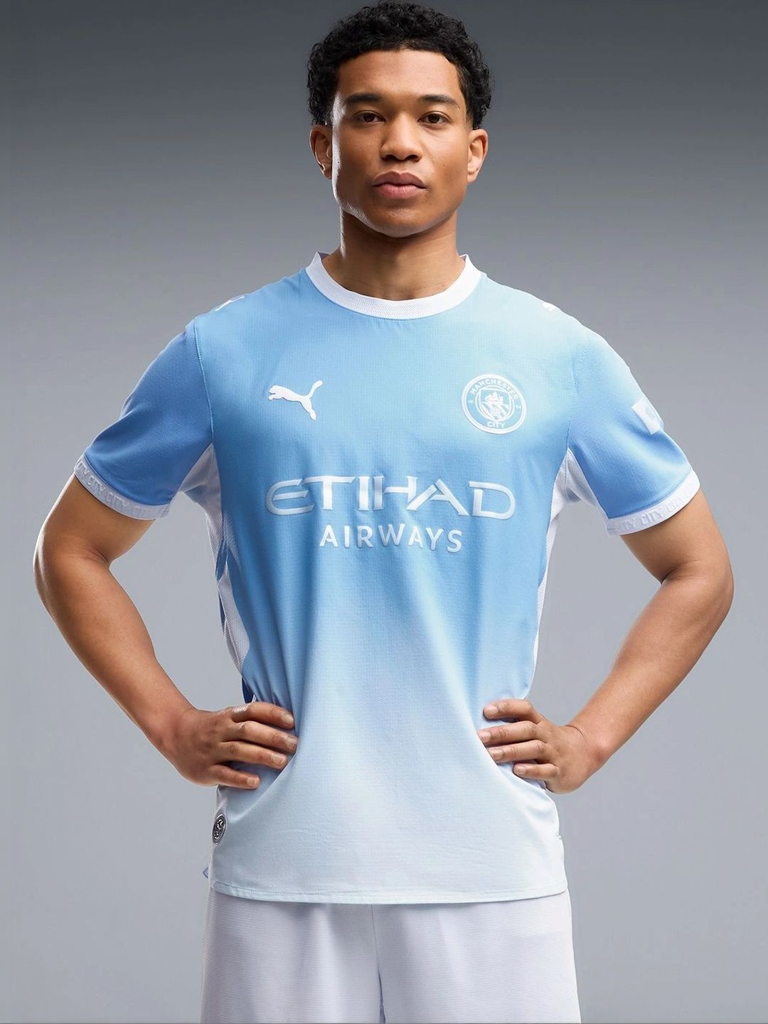 Puma Men Brand Logo Manchester City Printed Slim Fit T-shirt-picture-22