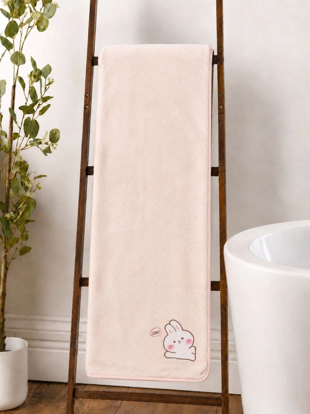 Thelittlebunny Pink 1 Printed Terry Cotton 300 GSM Bath Towel-picture-42