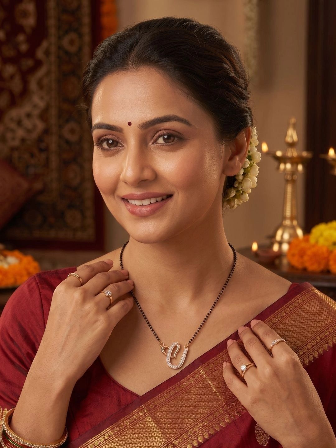 Anouk Gold-Plated Artificial Beads Mangalsutra-image-36