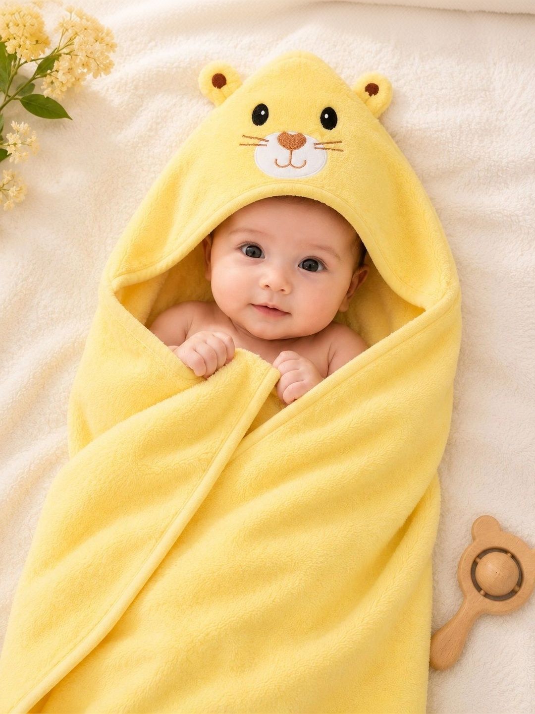 Thelittlebunny Yellow 1 Printed Terry Cotton 300 GSM Bath Towel-picture-29