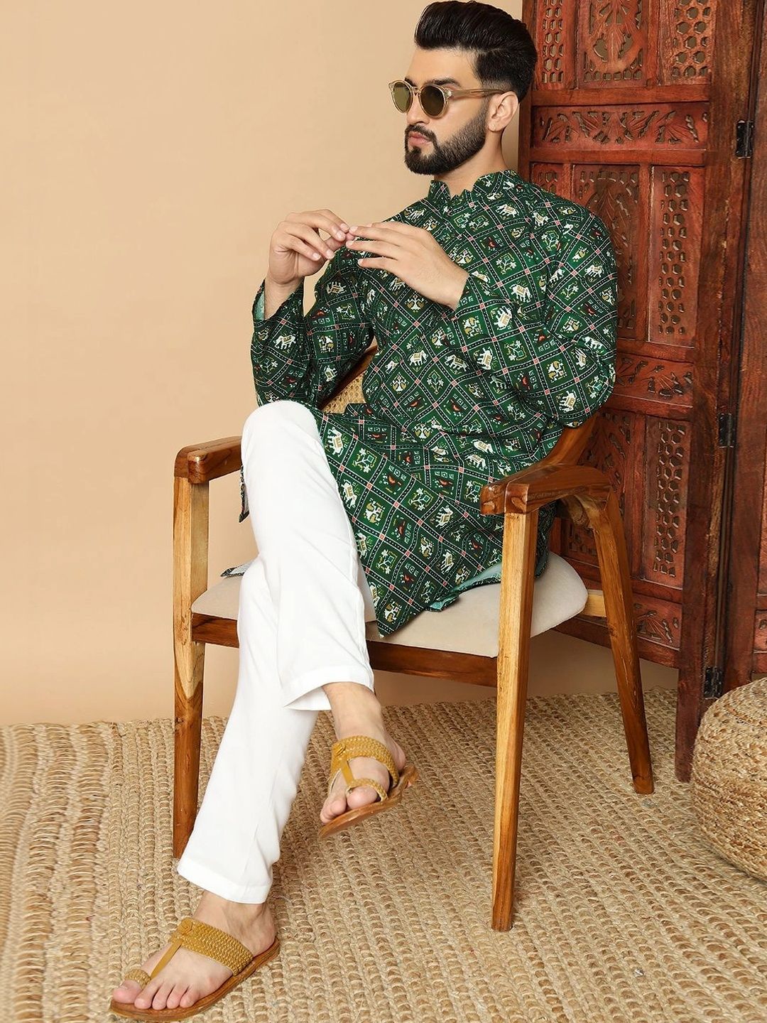 Dincharya Men Ethnic Motifs Printed Indie Prints Kurta-picture-47