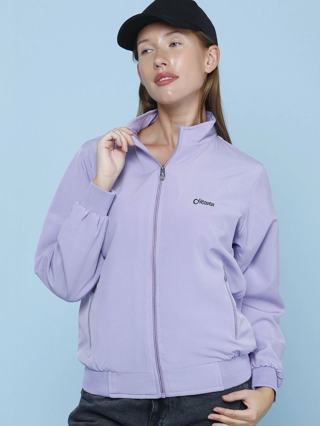 V-Mart Women Typography Bomber Jacket-image-20