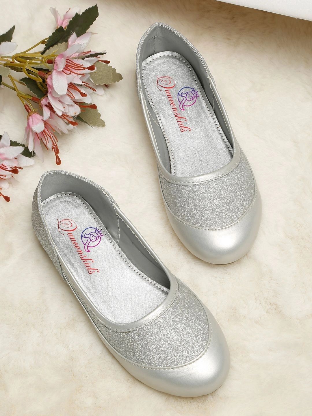 Quueenskids Girls Textured Round Toe Slip-On Ballerinas-picture-44