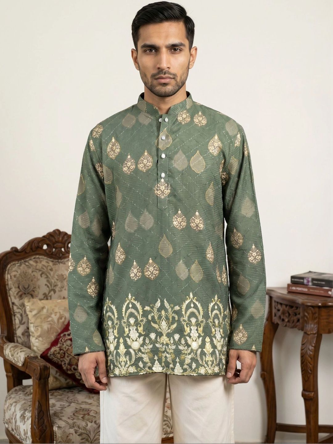 Jompers Men Ethnic Motifs Printed Kurta-picture-29