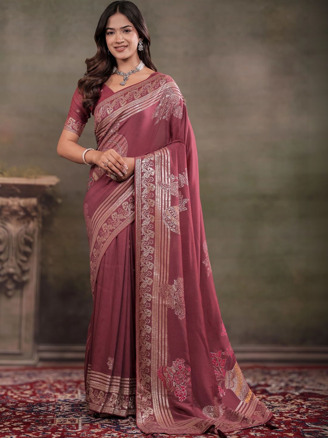 AATMAN CREATION Woven Design Zari Designer Kasavu Saree-image-34