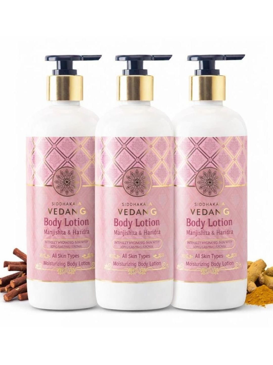 Siddhakala Vedang Set Of 3 Manjishta & Haridra Body Lotion - 300 ml Each-image-15