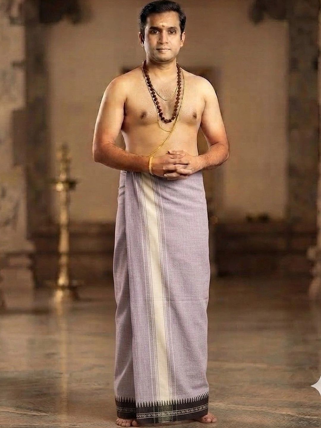 Tharunsha Elite Men Striped Cotton Dhoti Dhotis-picture-28