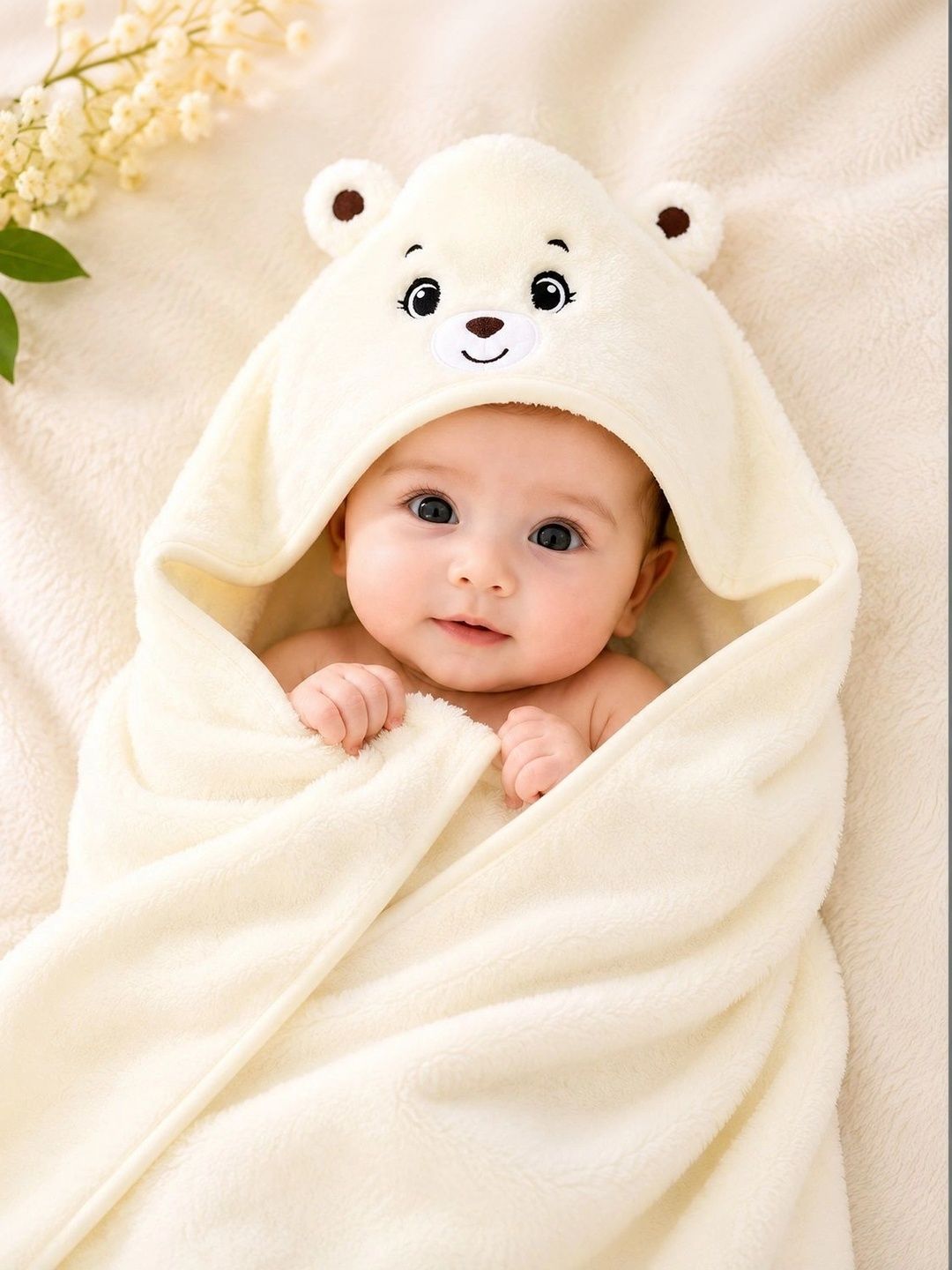 Thelittlebunny White 1 Printed Terry Cotton 300 GSM Bath Towel-picture-18