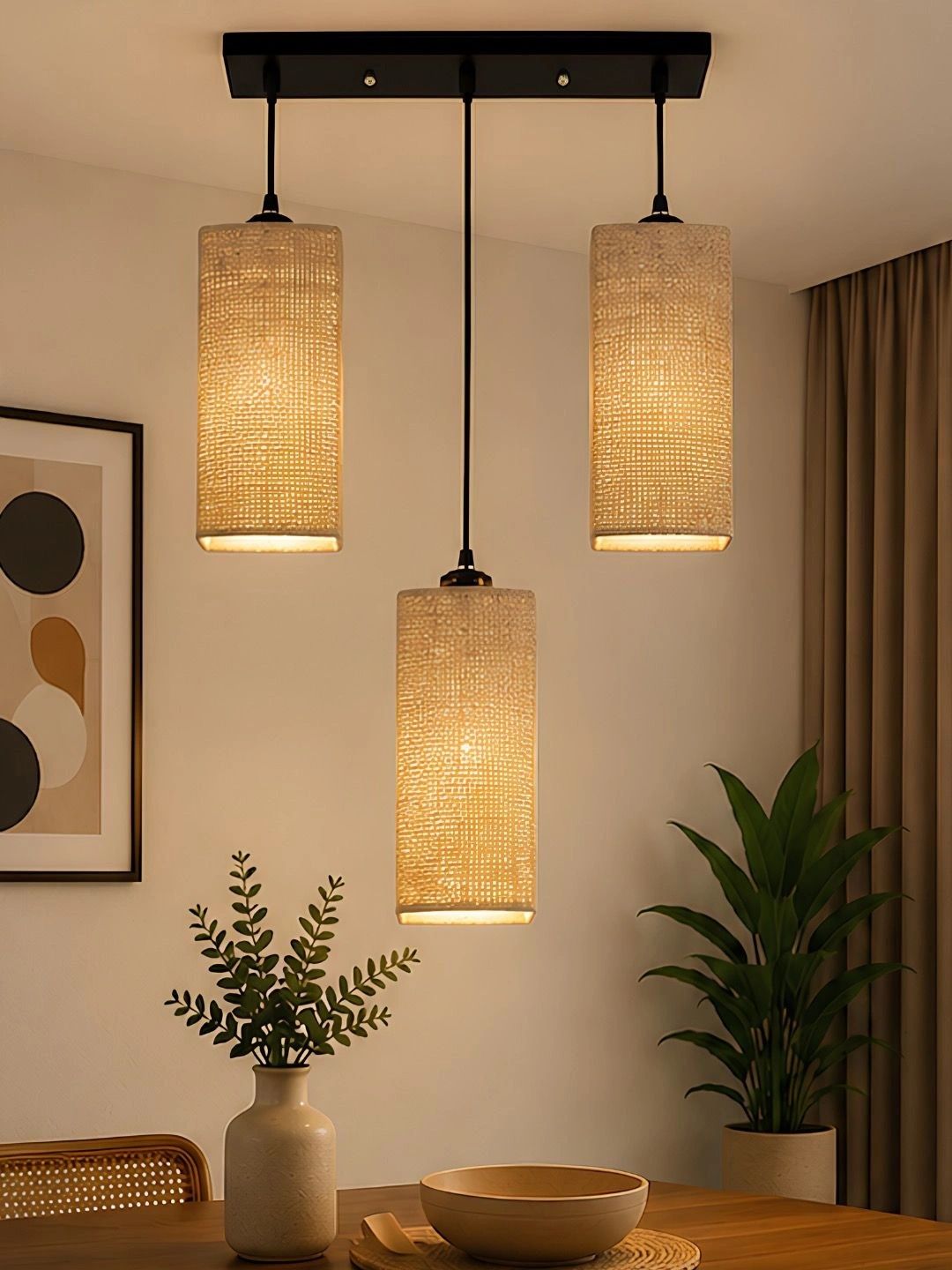 Myntra Elegant Homes Beige Textured Ceiling Lamp-picture-23