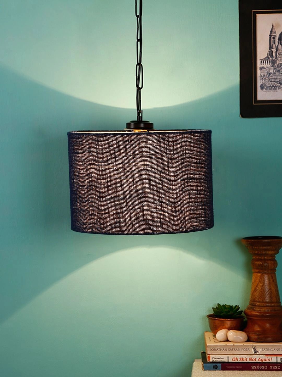 Myntra Elegant Homes Blue Textured Contemporary Ceiling Lamp-picture-17