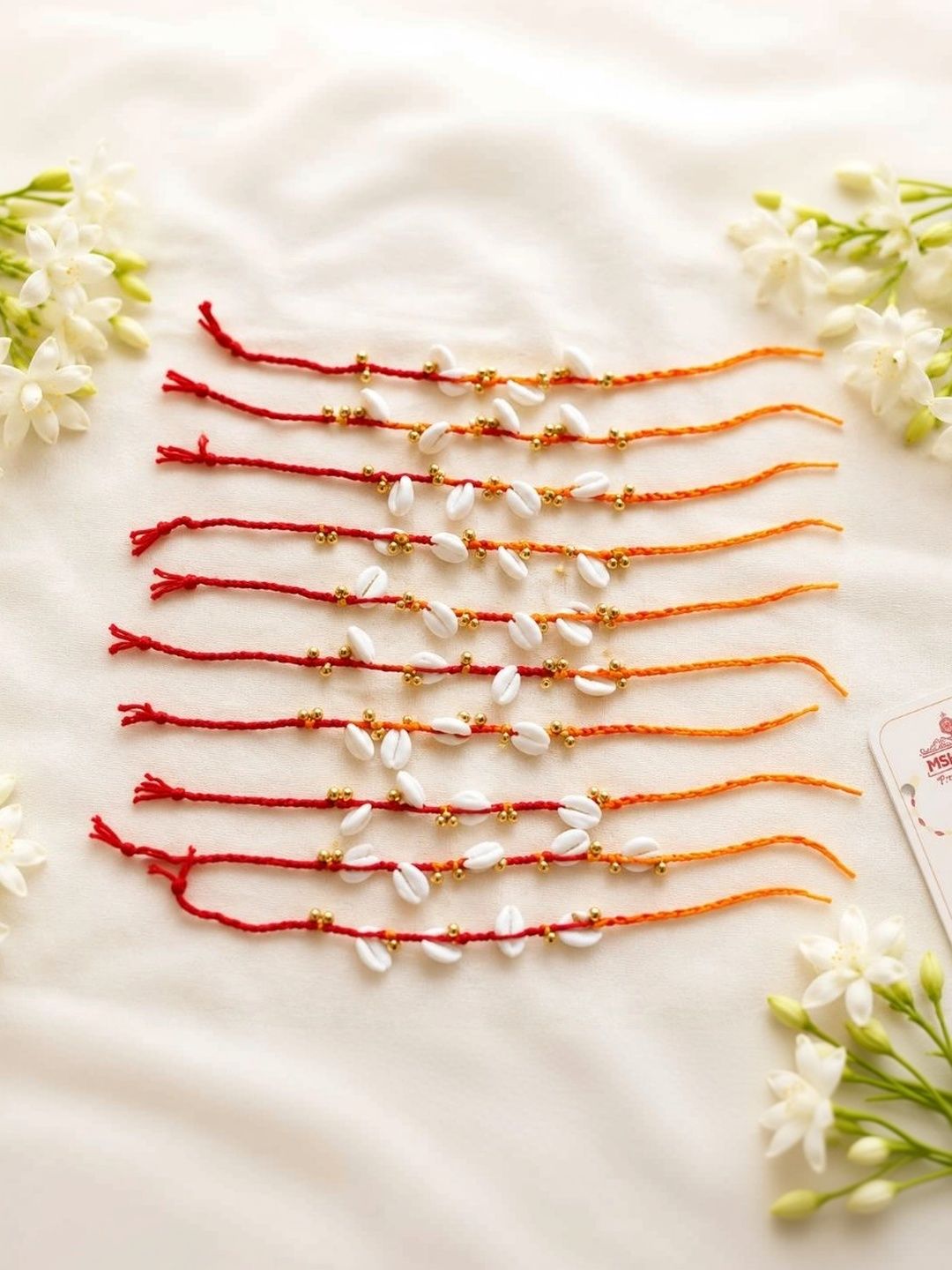 Mishpra Set Of 10 Rakhi & Roli & Chawal & Greeting Card Rakhi Gift Set-image-12
