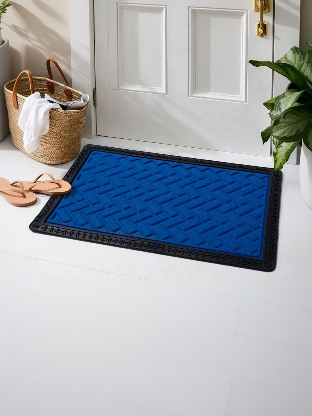 Galaxy Home Decor Blue & Black Waterproof Anti-Skid Doormats-picture-34