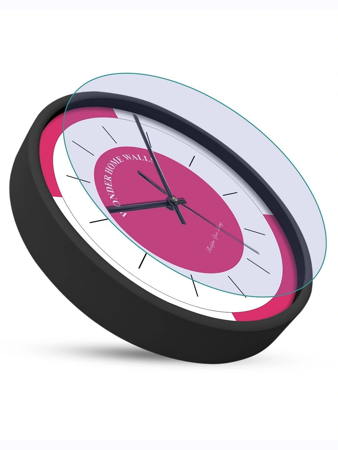 Wonder Home Walls Pink & White Colourblocked Wall Clock-picture-21
