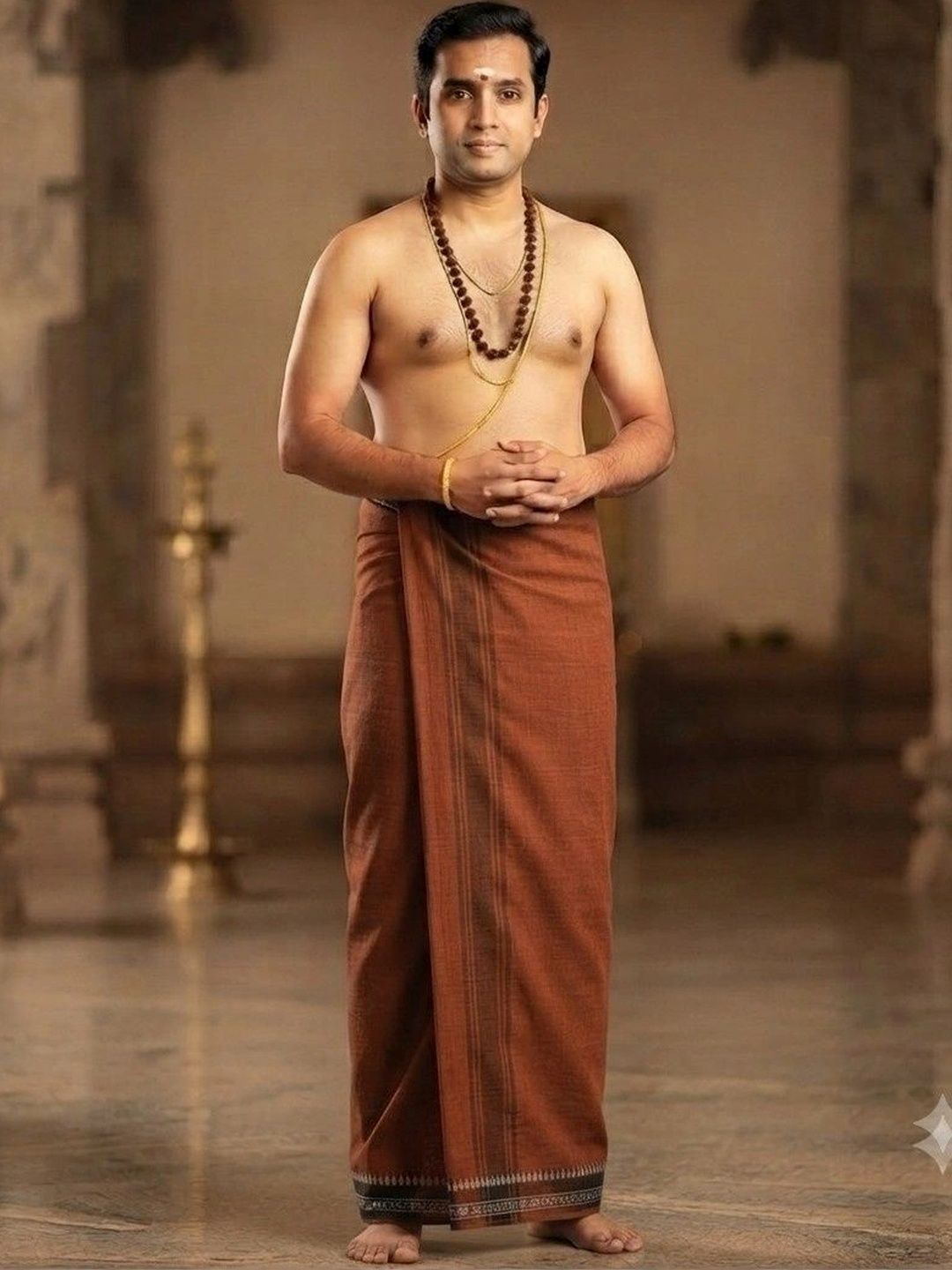 Tharunsha Elite Men Striped Cotton Dhoti Dhotis-picture-20