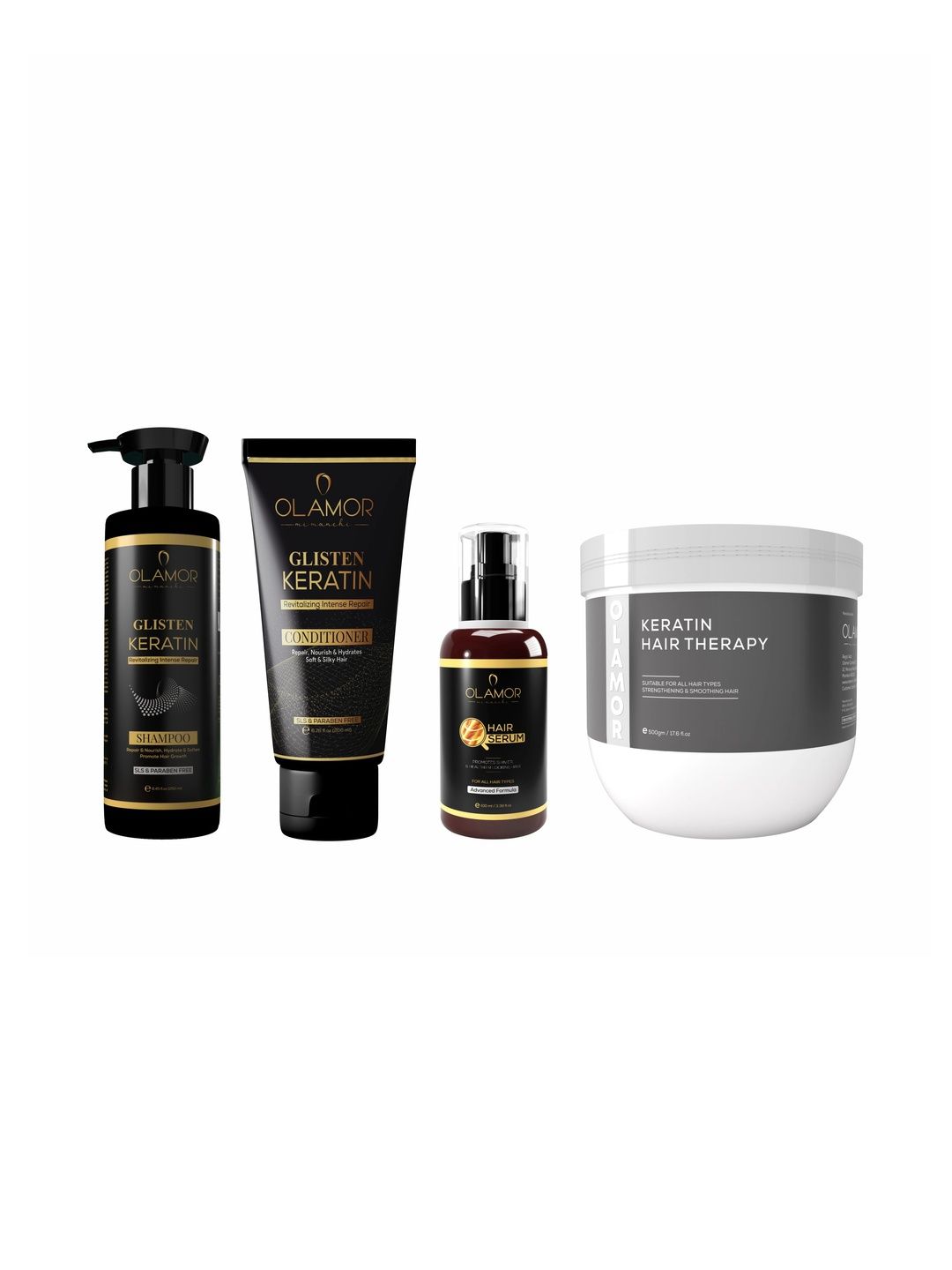 OLAMOR Set Of 4 Keratin Shampoo, Conditioner, Hair Therapy & Hair Serum-image-23