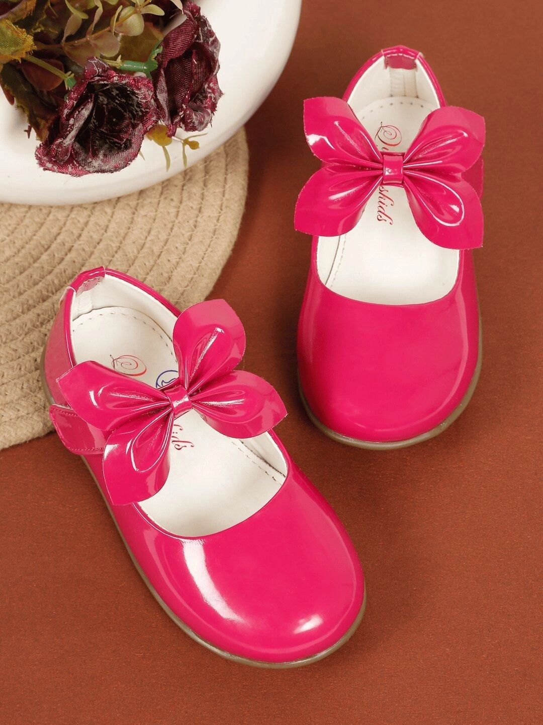Quueenskids Girls Round Toe Velcro Ballerinas-picture-51