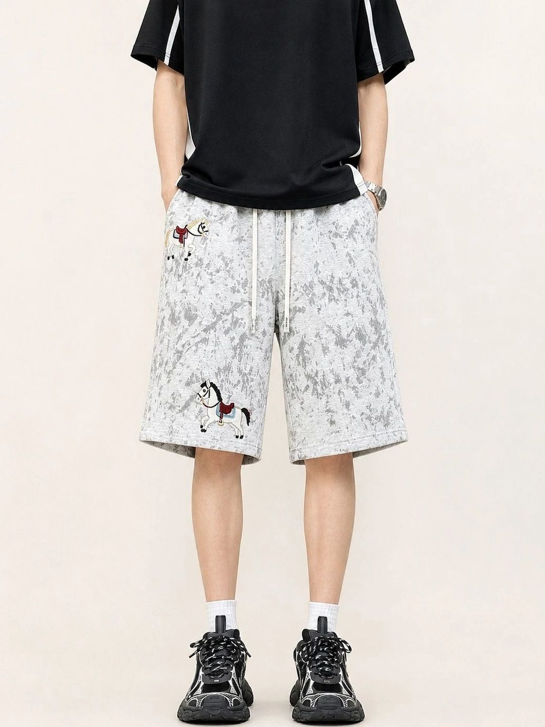 Suo Men Printed Shorts-picture-40