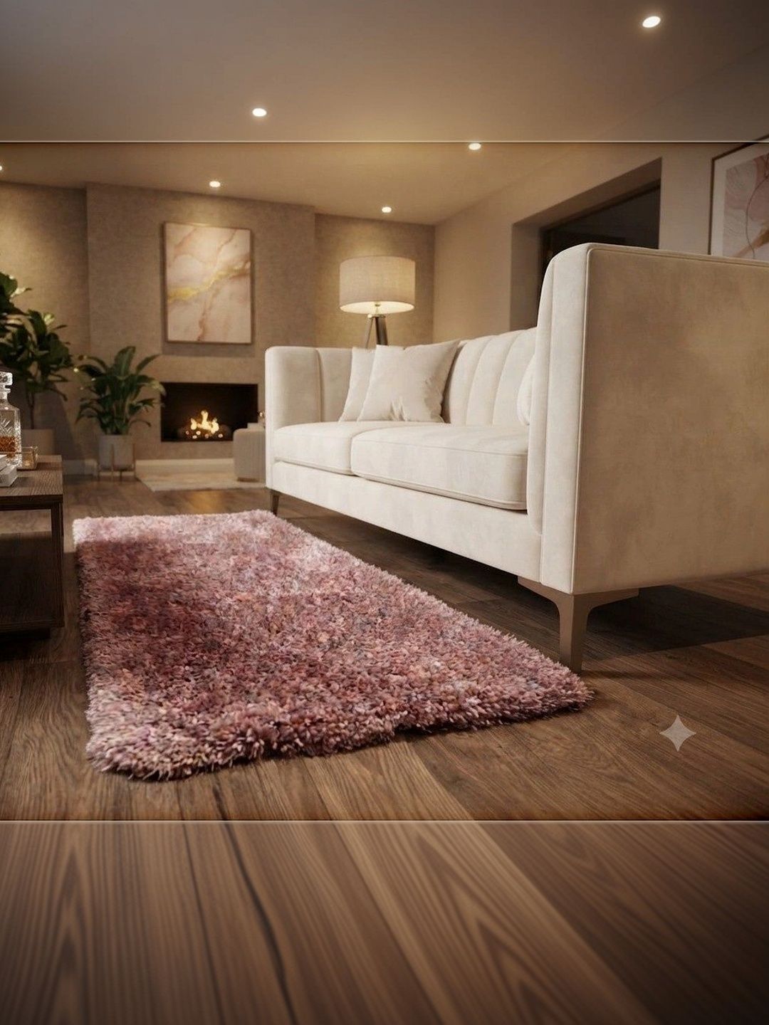 ZAMZAM CARPET Pink Solid Shaggy Woollen Carpet-image-40