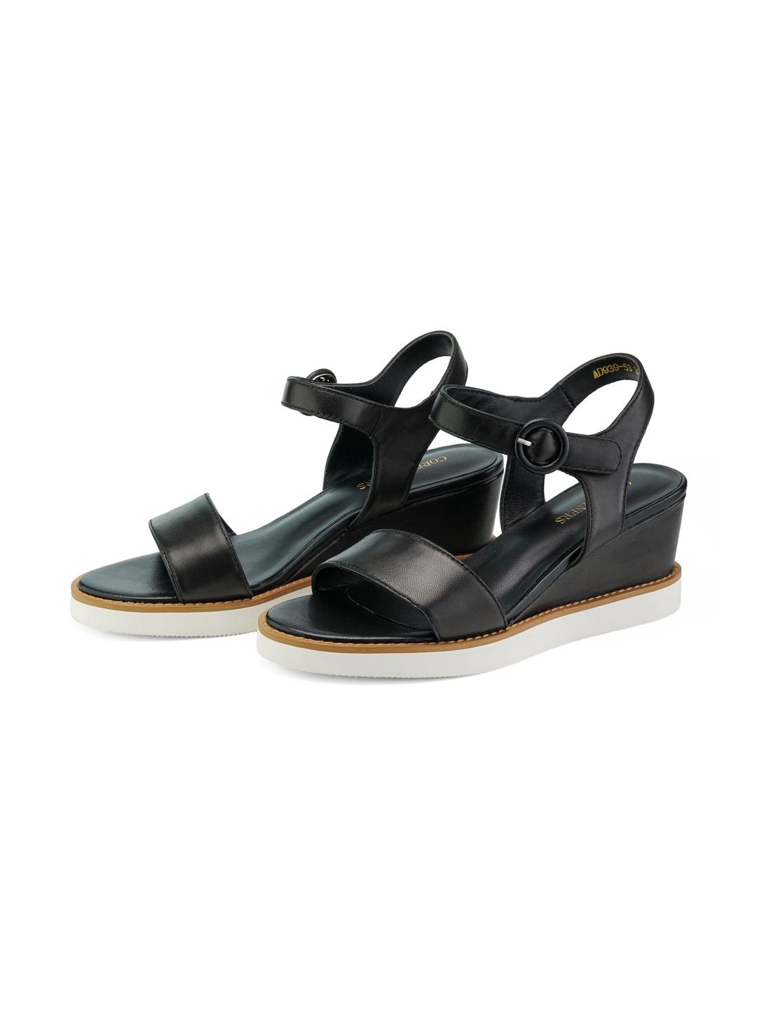 CORDWAINERS Leather Wedge Sandals with Buckles-image-19