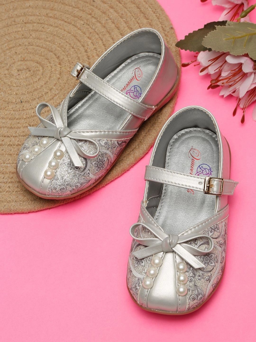 Quueenskids Printed Round Toe Buckle Ballerinas-picture-12