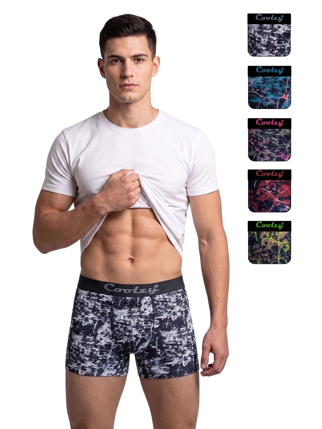 COOLZY Pack of 5 Cotton Printed Trunks-picture-40