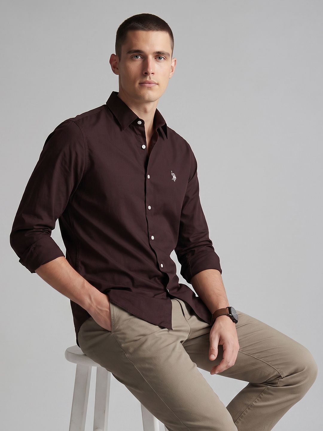 U.S. Polo Assn. Tailored Fit Pure Cotton Casual Shirt-picture-36