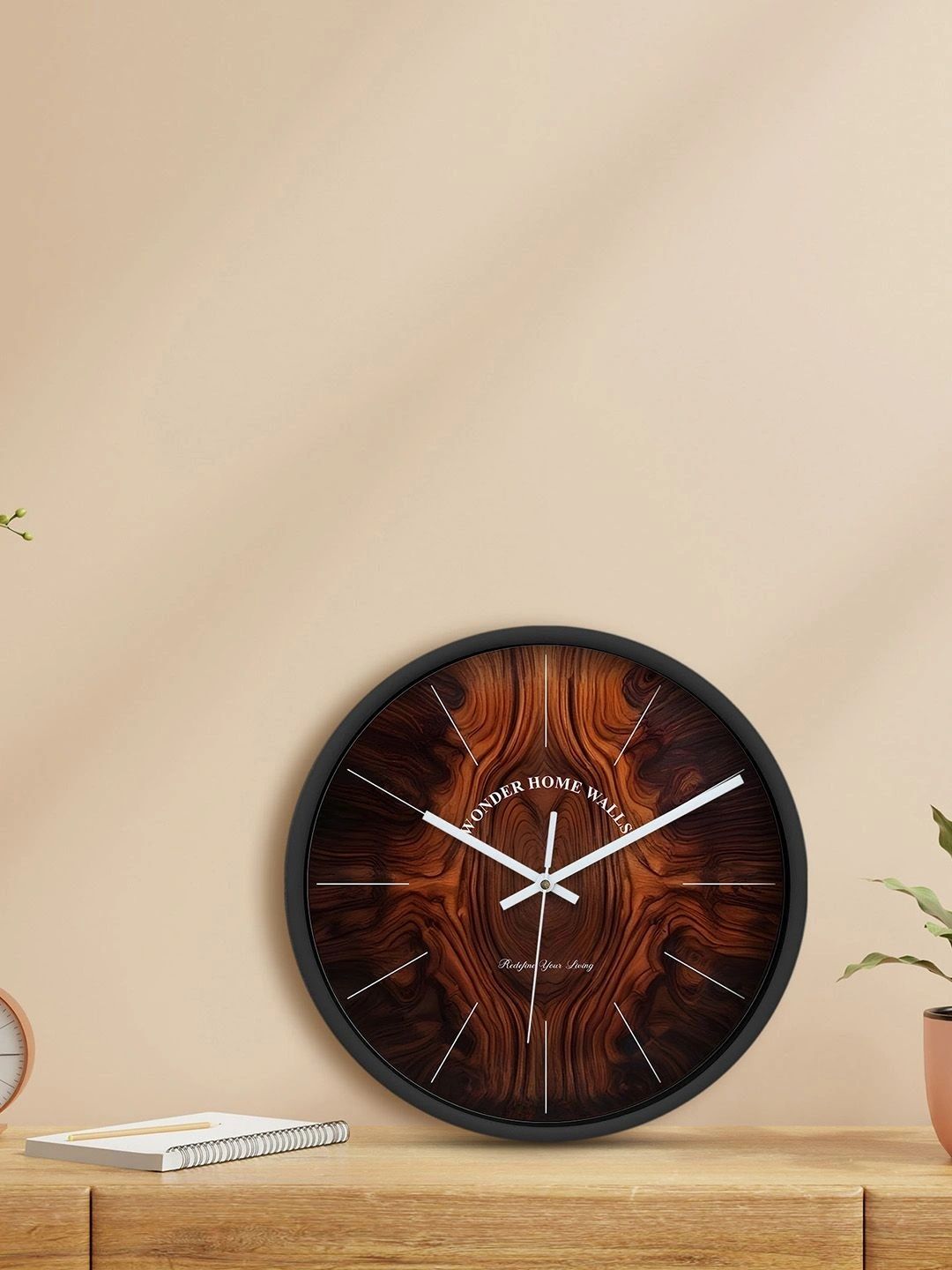 Wonder Home Walls Coffee Brown Textured Contemporary Wall Clock-picture-25