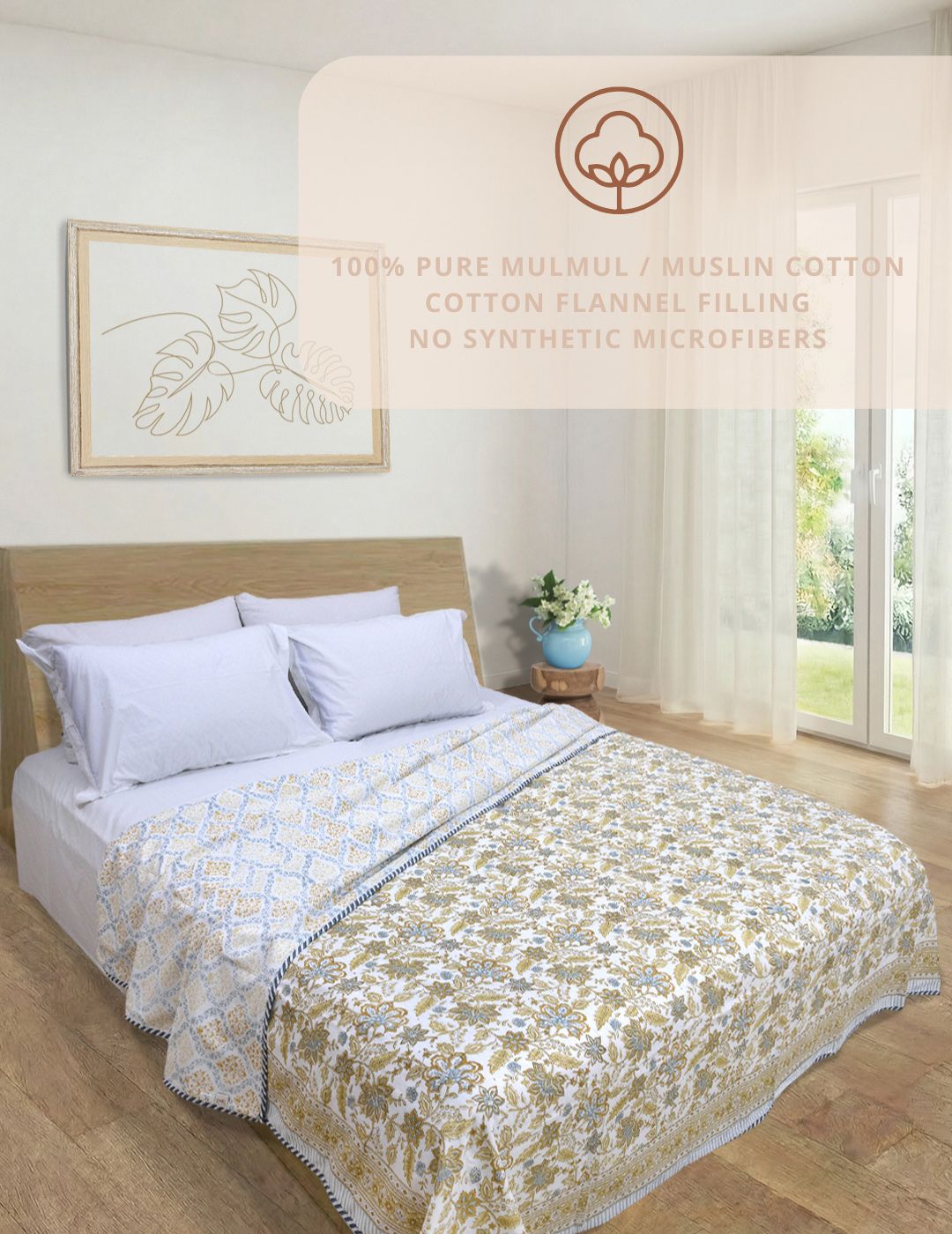 TOAI Brown & Blue Floral 150 GSM Dohar-image-48
