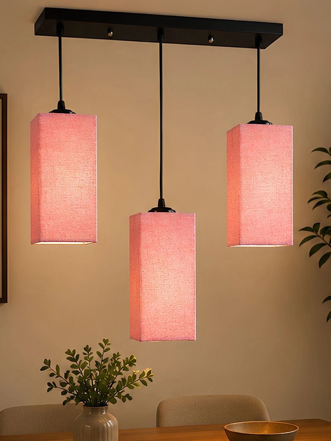 Myntra Elegant Homes Pink Textured Contemporary Ceiling Lamp-picture-10