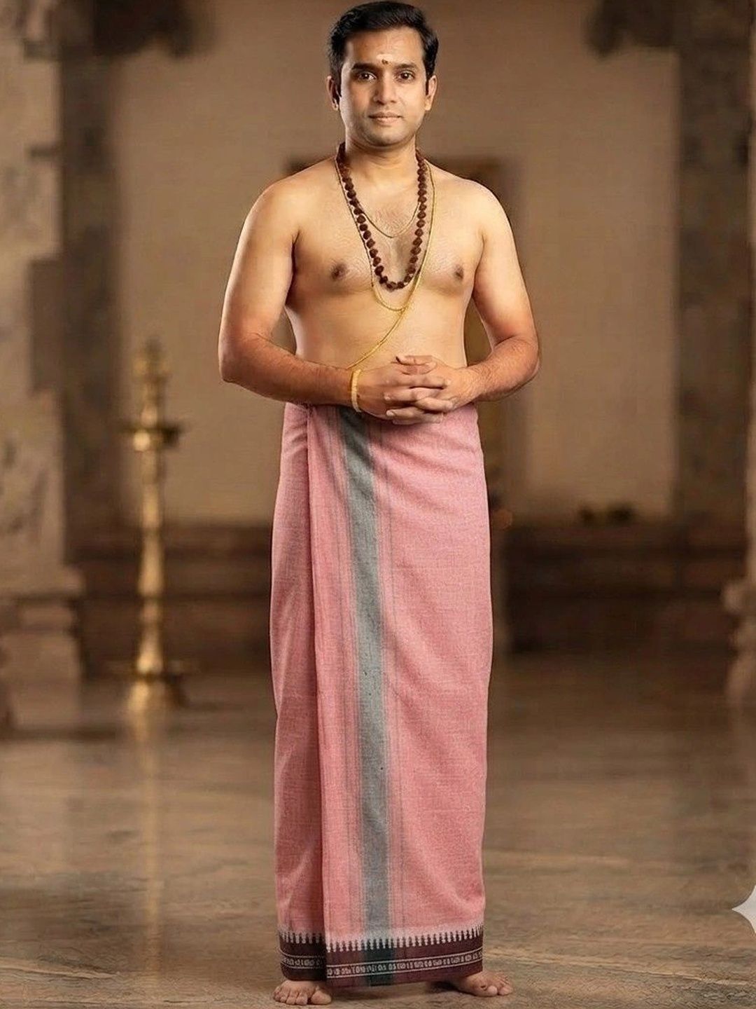 Tharunsha Elite Men Striped Cotton Dhoti Dhotis-picture-23
