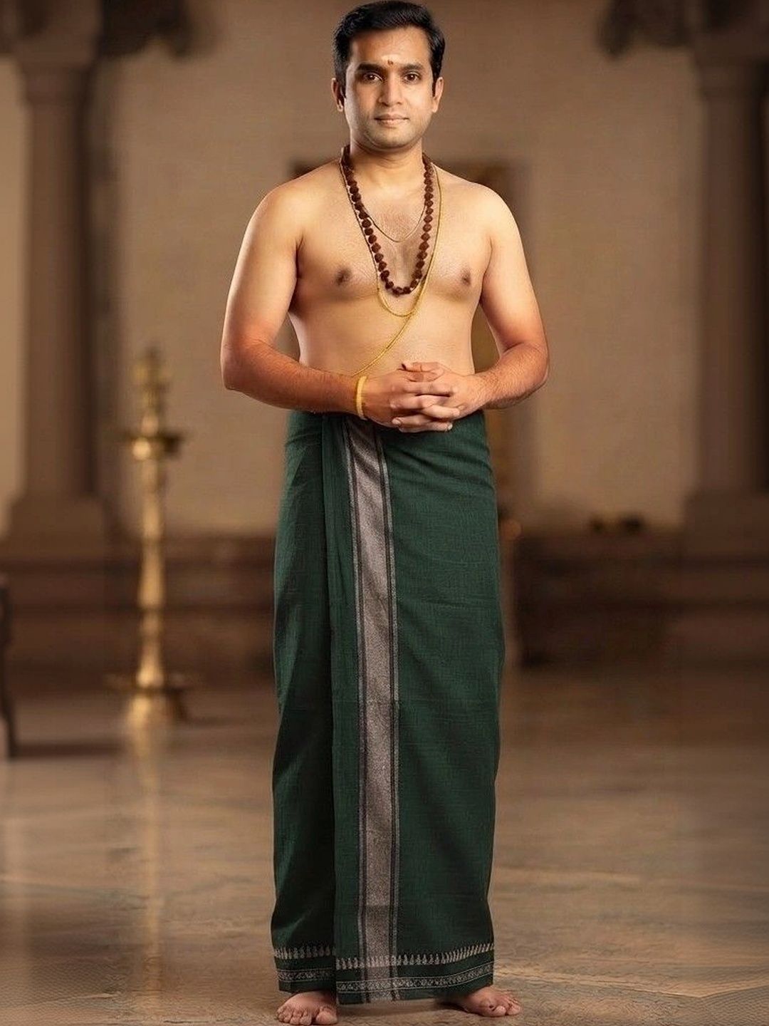 Tharunsha Elite Men Striped Cotton Dhoti Dhotis-picture-32