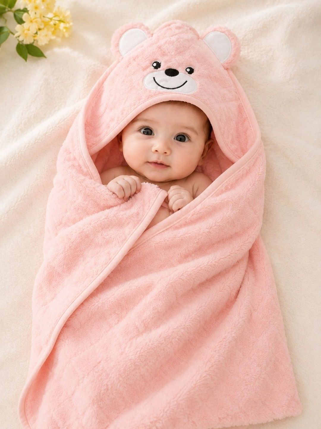 Thelittlebunny Pink 1 Printed Terry Cotton 300 GSM Bath Towel-picture-53