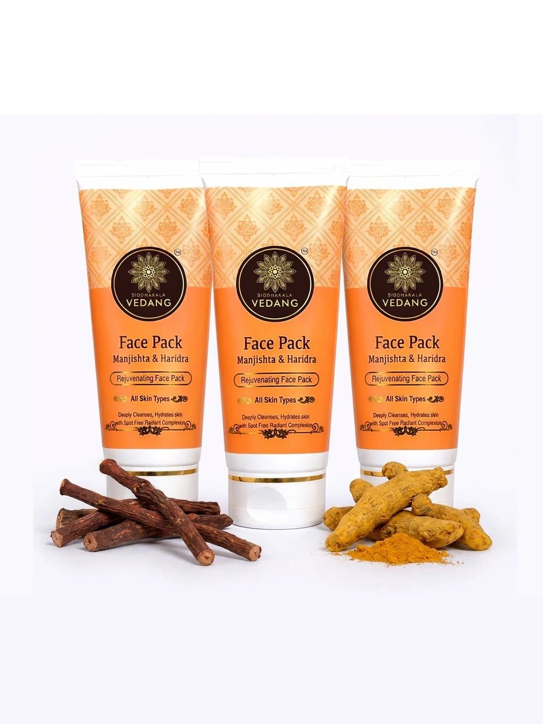 Siddhakala Vedang Set Of 3 Manjishta & Haridra Rejuvenating Face Pack - 100 ml Each-image-16