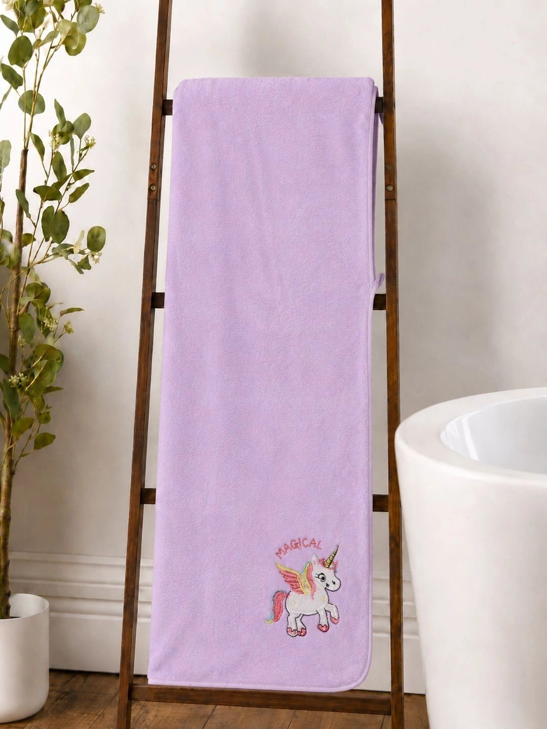 Thelittlebunny Purple 1 Printed Terry Cotton 300 GSM Bath Towel-picture-34