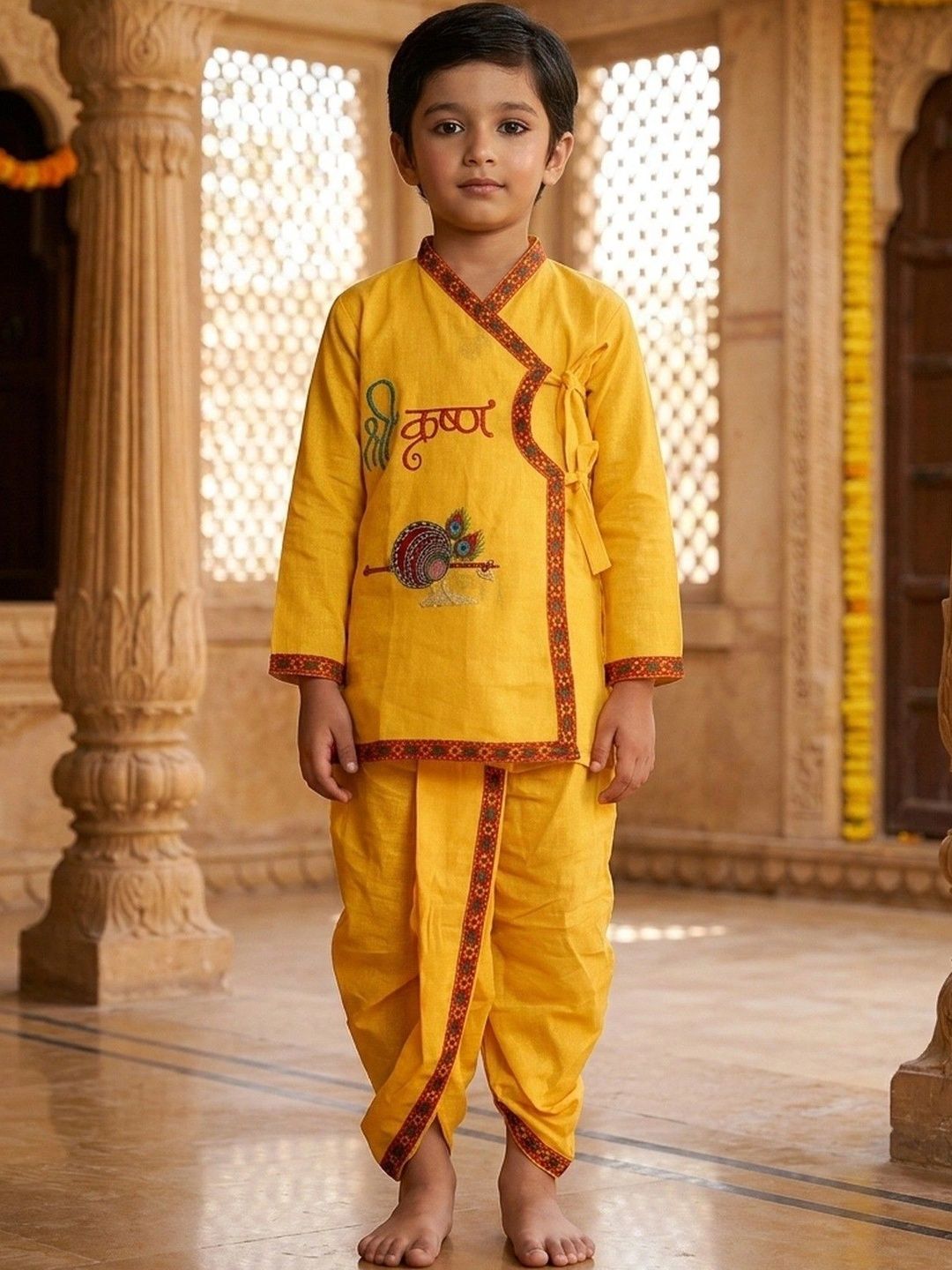 Exotic India Kids Krishna Janmashtami Dress-picture-31