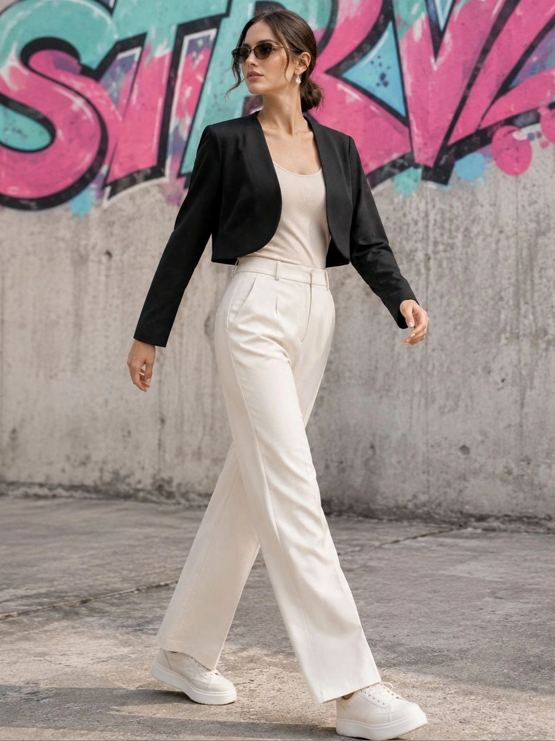 STRV Collarless Open Front Casual Blazers-picture-50