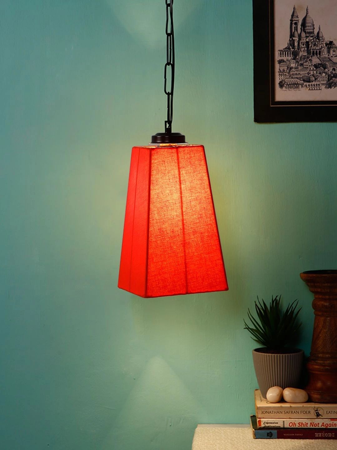 Myntra Elegant Homes Orange Textured Ceiling Lamp-picture-11