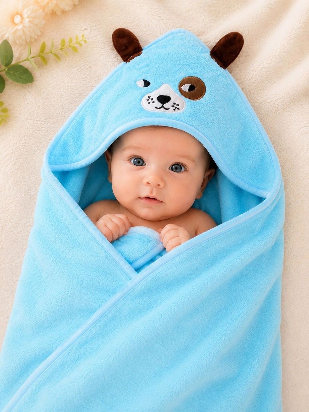 Thelittlebunny Turquoise Blue 1 Printed Terry Cotton 350 GSM Bath Towel-picture-43