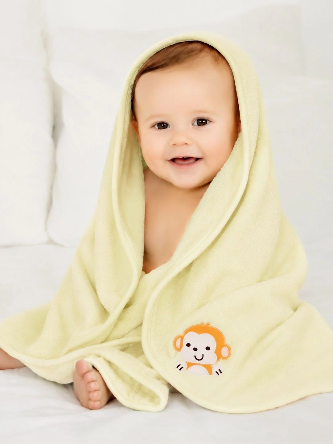 Thelittlebunny Yellow 1 Printed Terry Cotton 300 GSM Bath Towel-picture-40