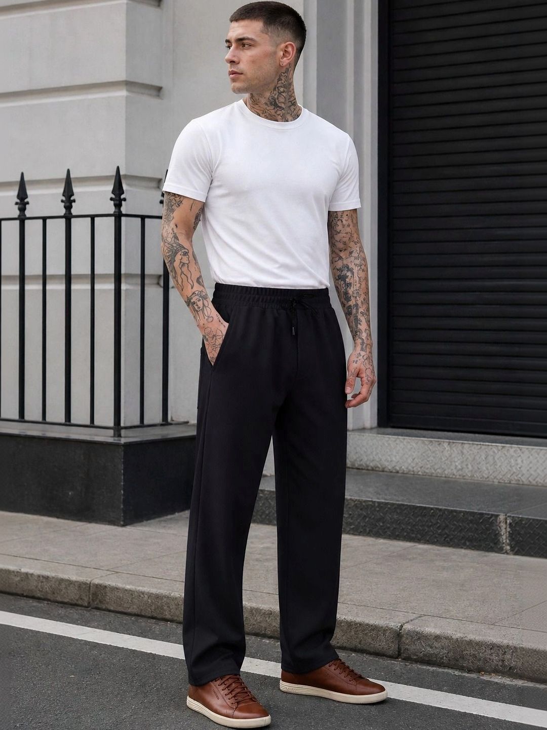 R.Code by The Roadster Life Co. The Roadster Lifestyle Co. Men Regular Fit Training Cotton Track Pants