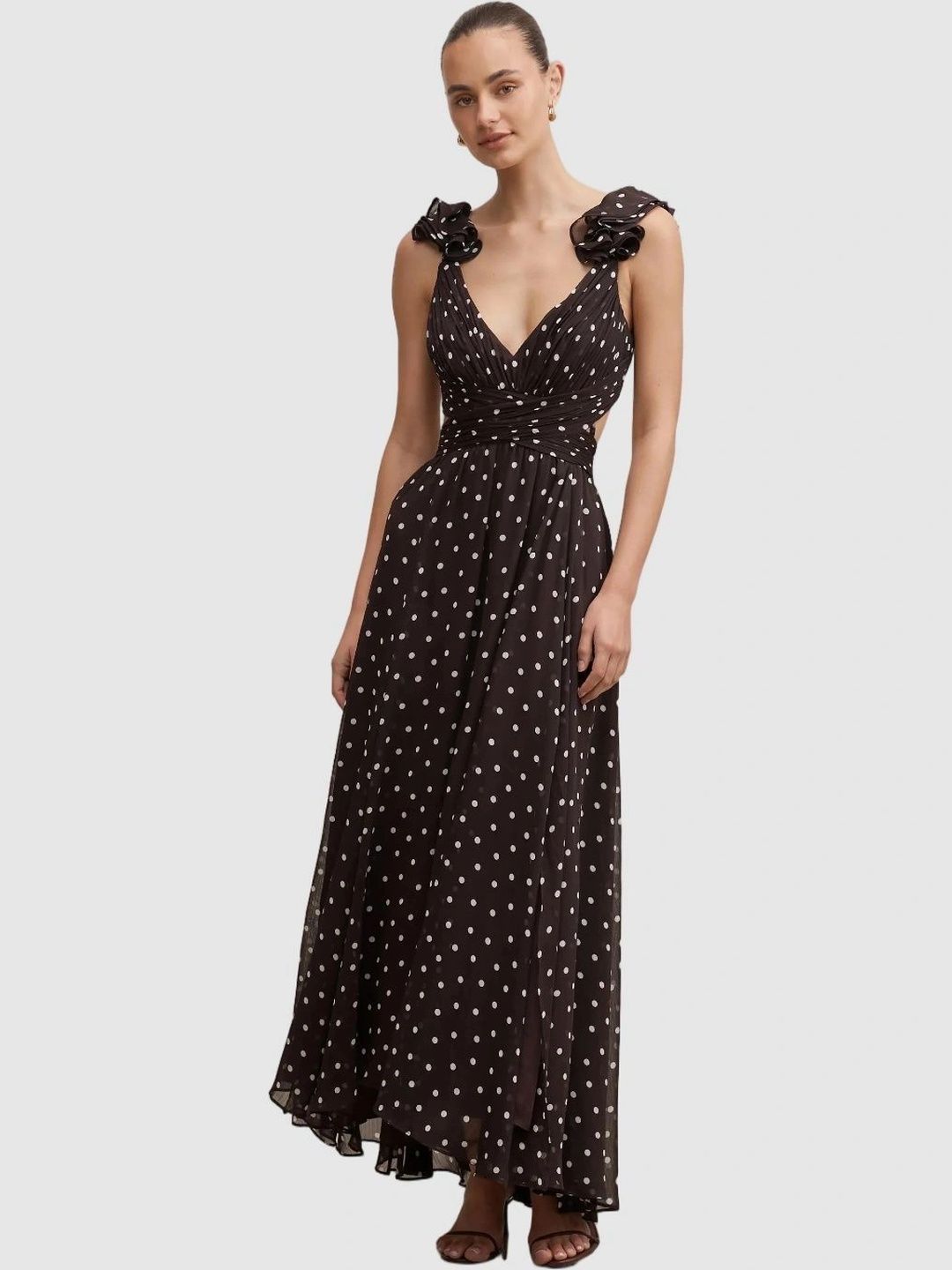 Forever New Polka Dot Print Ruffled Maxi Dress-picture-33