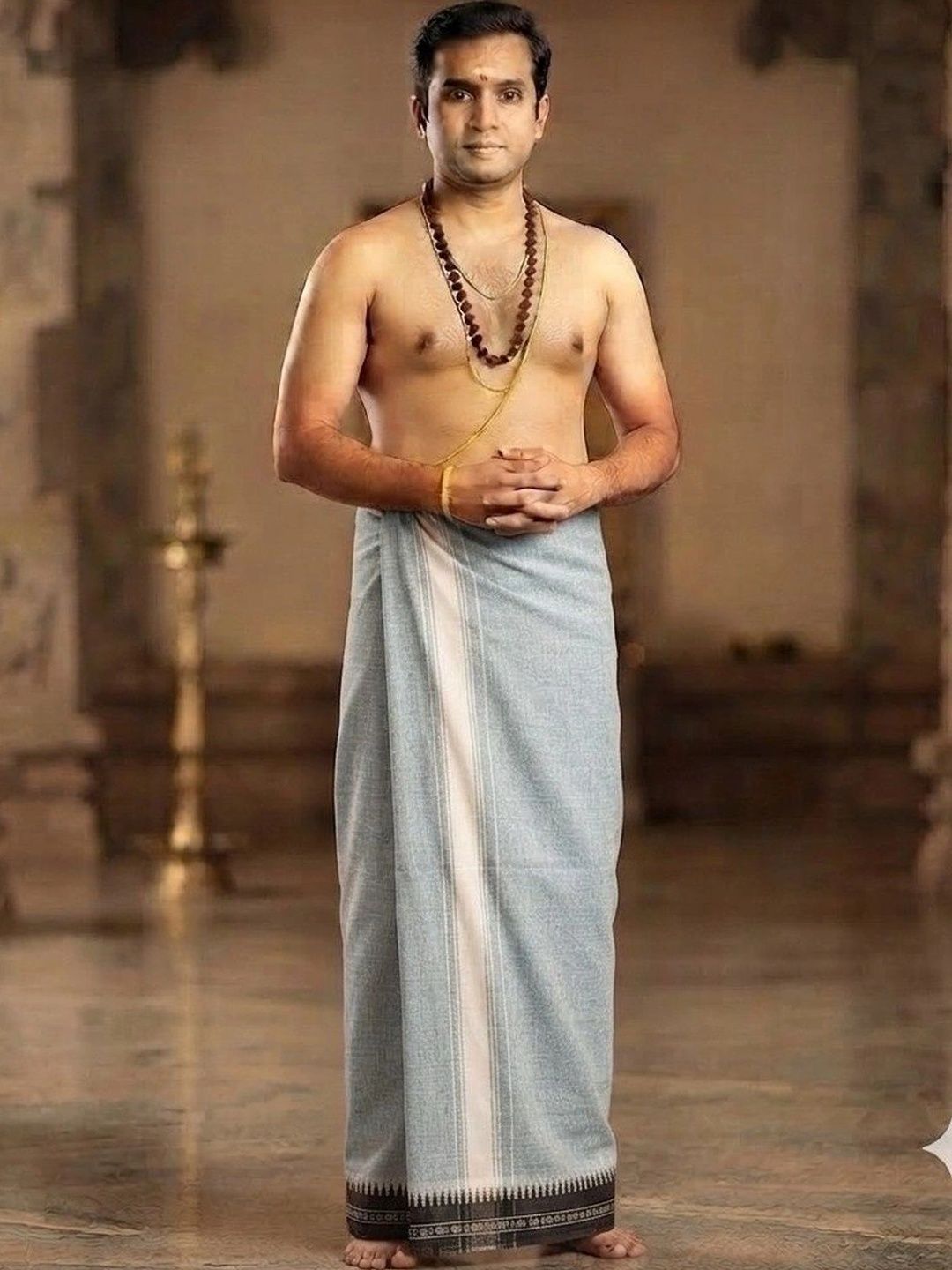 Tharunsha Elite Men Striped Cotton Dhoti Dhotis-picture-29
